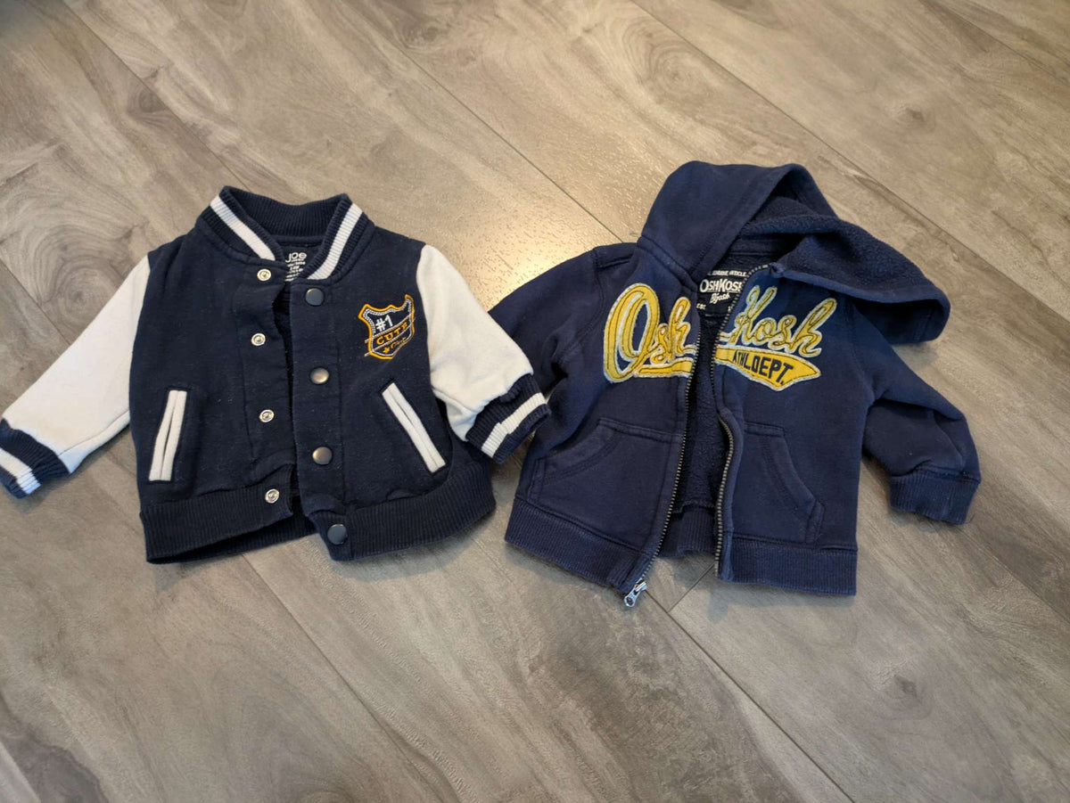 Versity sweater (Joe Fresh) and hoodie (Carter's), Kids 6 Month (3-6M)