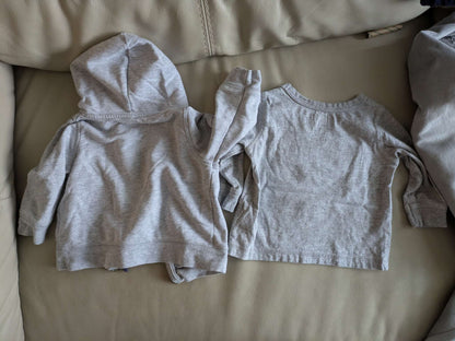 Long sleeve t-shirt and lightweight zip hoodie, Kids 6 Month (3-6M)