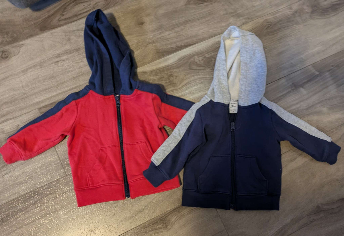 2 Carter's fleece hoodies - 12mo, Kids 12 Month (9-12M)