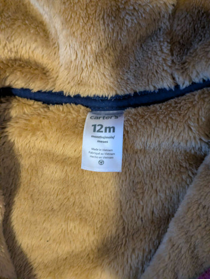 Carter's warm fuzzy hoodie, Kids 12 Month (9-12M)