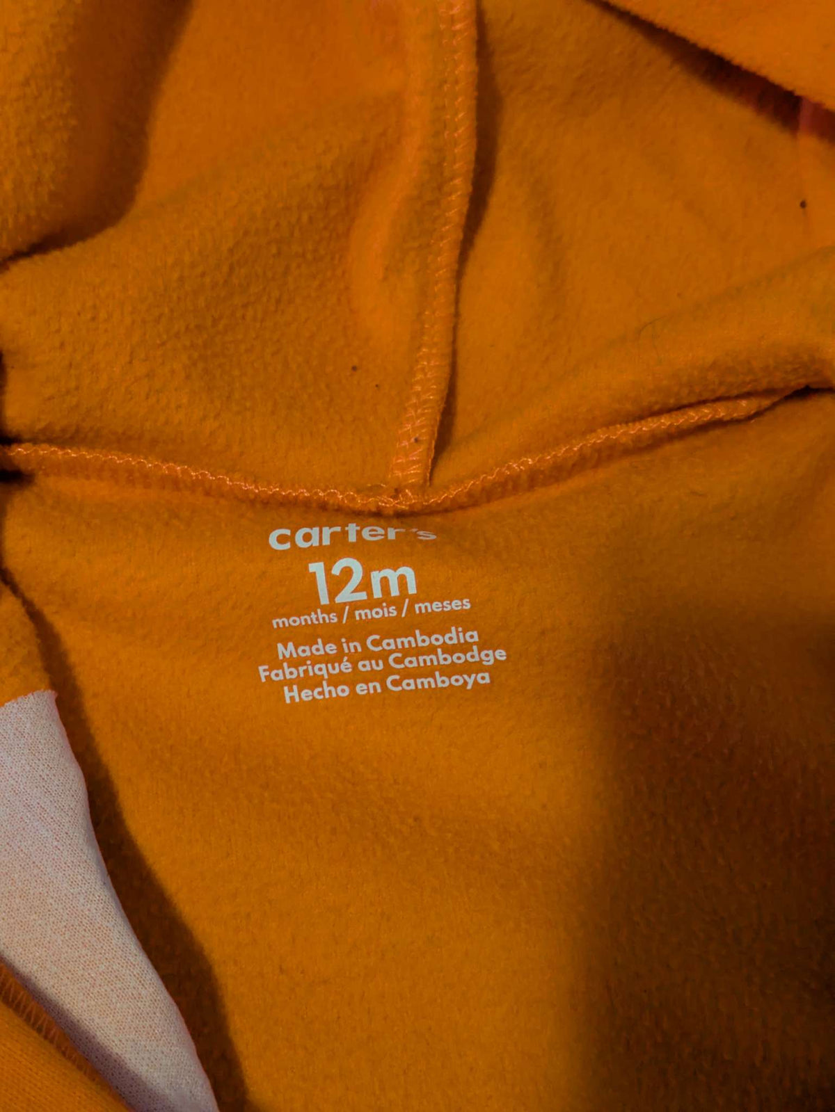 Carter's 12mo pumpkin romper, Kids 12 Month (9-12M)