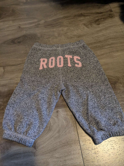 Grey roots pants with pink graphic , Kids 12 Month (9-12M)