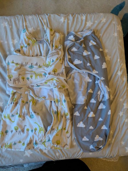 Sleep sacks with swaddle (2), 0-6 Months (Small)