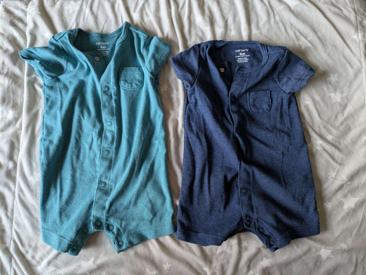 Carter's rompers (2), Kids 6 Month (3-6M)