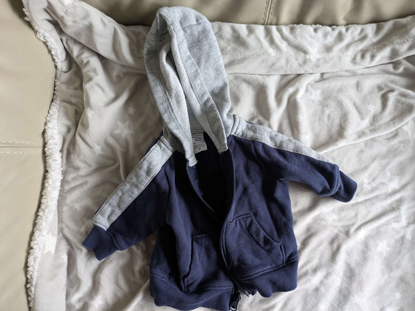0-3mo full zip hoodie , Kids 3 Month (0-3M)