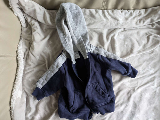 Carter's 0-3mo full zip hoodie , Kids 3 Month (0-3M)