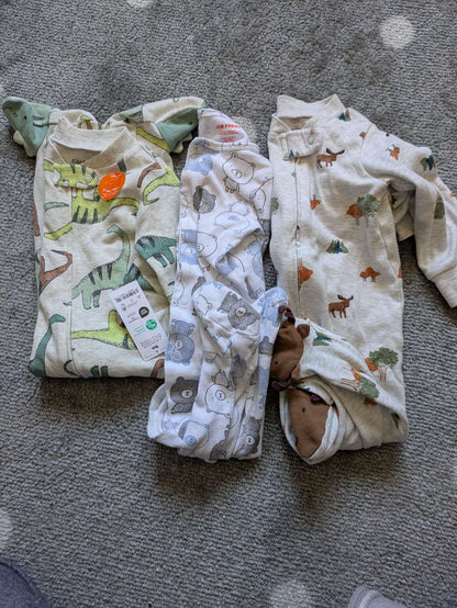 3 pairs of pj's - 1 new with tags - Carter's and Joe fresh , Kids 9 Month (6-9M)
