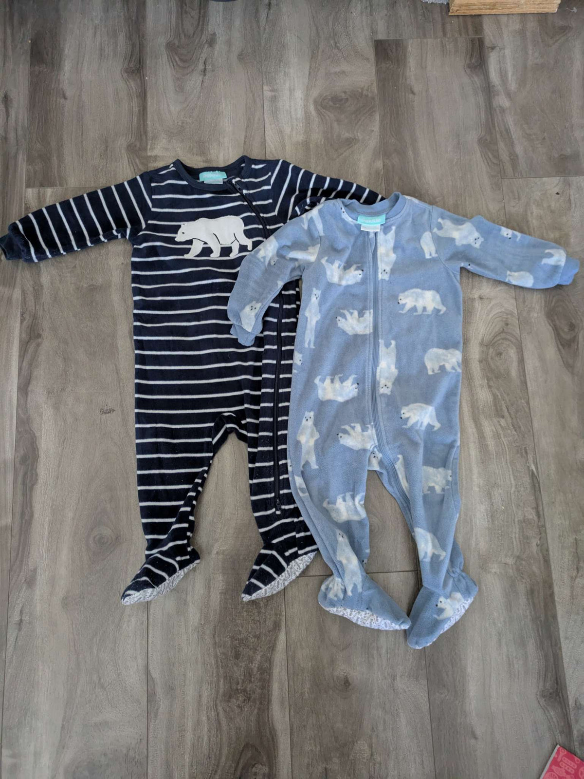 2 pairs fleece pekkle jammies, Kids 12 Month (9-12M)