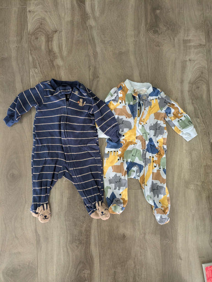 Carter's 3mo zipper pjs, Kids 3 Month (0-3M)