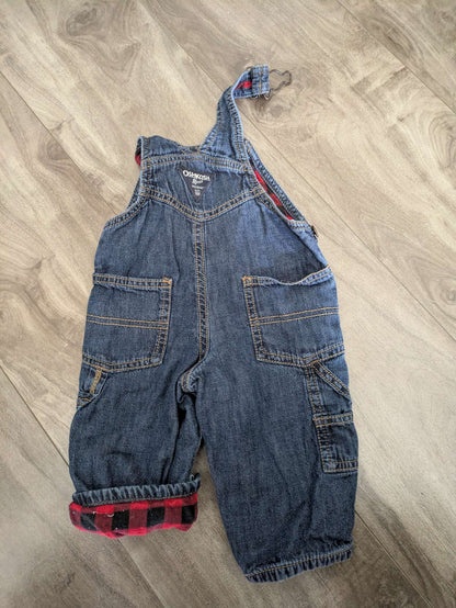 Lined Oshkosh overalls , Kids 6 Month (3-6M)