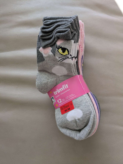 12 Girls socks - brand new - shoe size 11-4
