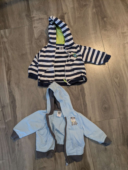2 long sleeve zip tops - 6mo, Kids 6 Month (3-6M)