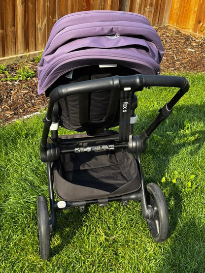 Bugaboo Fox 5 Stroller with Bassinet — Two Canopies, Purple and Black