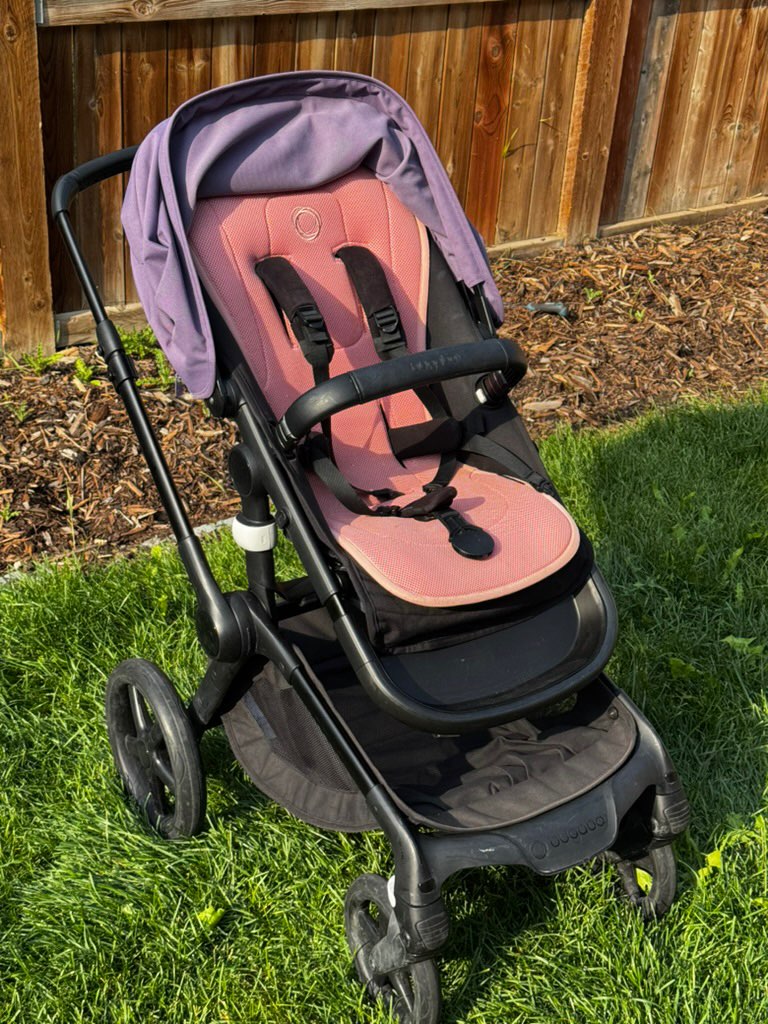 Bugaboo Fox 5 Stroller with Bassinet — Two Canopies, Purple and Black