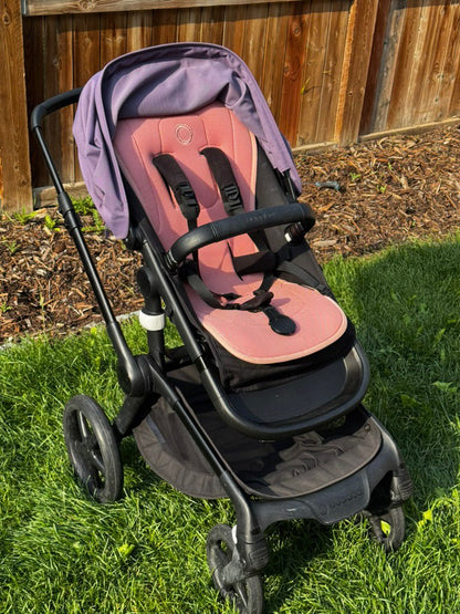 Bugaboo Fox 5 Stroller with Bassinet — Two Canopies, Purple and Black