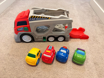 Loading Truck (4 cars) Truck makes noise.