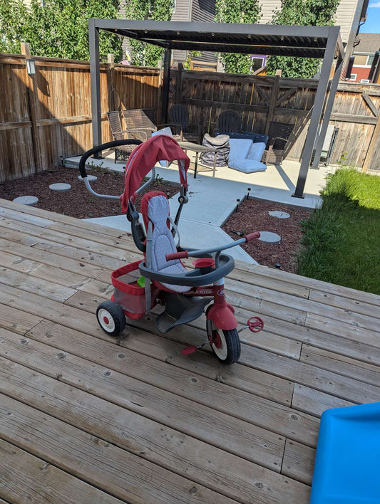 Radio Flyer 4-in-1 Stroll 'N Trike, Red Toddler Tricycle