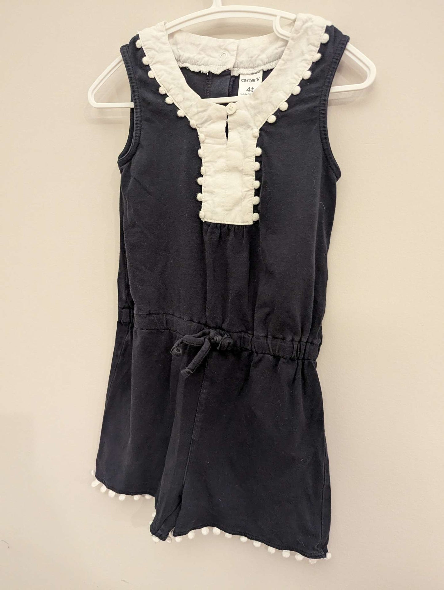 Carter's romper 4T navy blue with white trim , Kids 4/4T