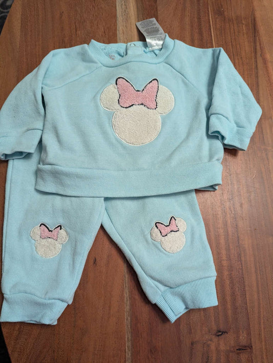 Disney 3/6 month matching blue suit , Kids 6 Month (3-6M)