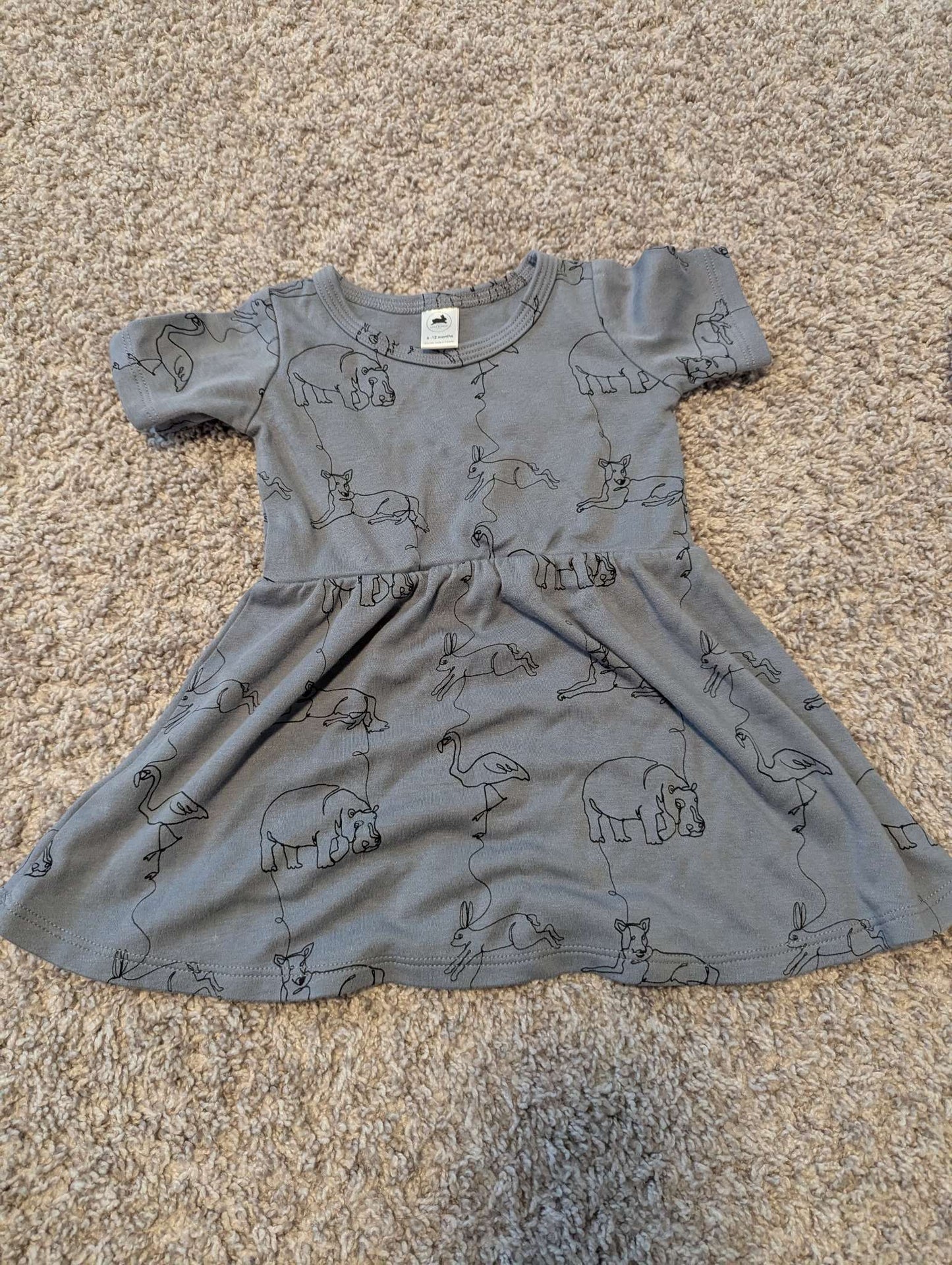 Little and lively dress blue animals 6-12 months , Kids 12 Month (9-12M)