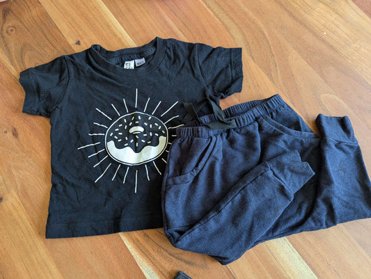 6-12 months whistle and flute donut shirt and posh/cozy pants s