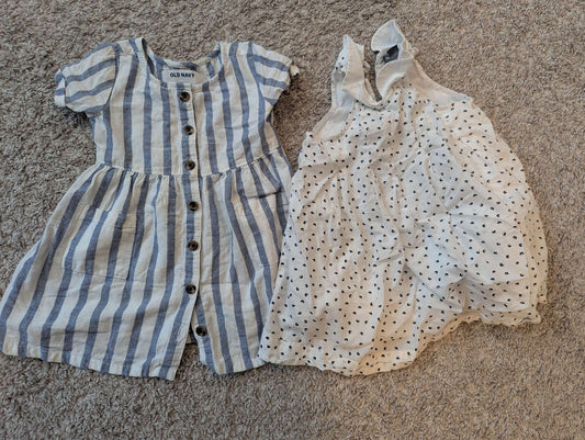 Old navy striped dress and gap floral dress 18-24 months , Kids 24 Month (18-24M)