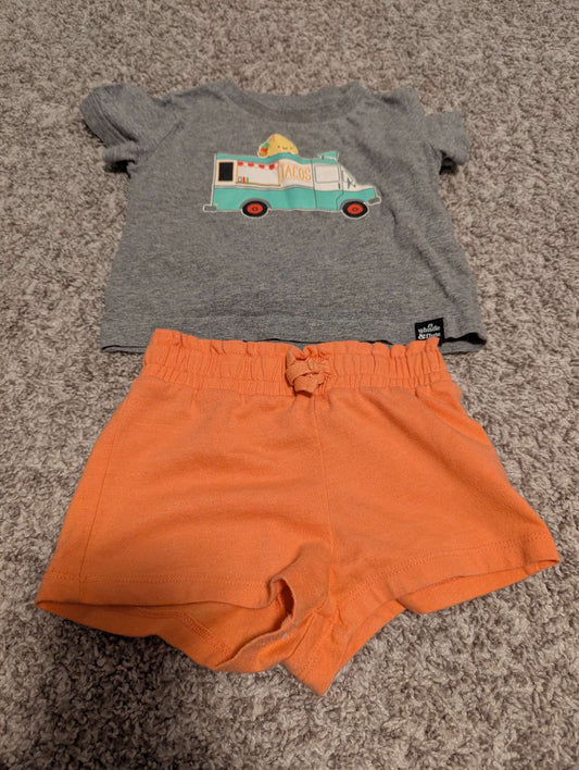 Whistle and flute outfit taco shirt and  children place shorts , Kids 12 Month (9-12M)