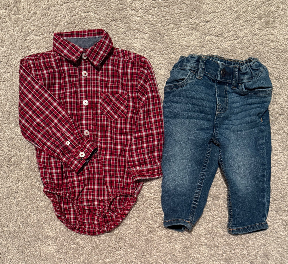 Plaid 6-9 Month Baby Boy Outfit Bundle, Kids 9 Month (6-9M)