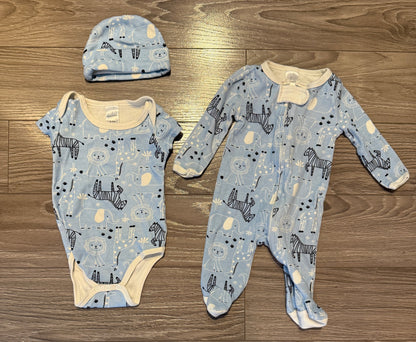 Blue Baby Animal Matching Set, Kids 3 Month (0-3M)