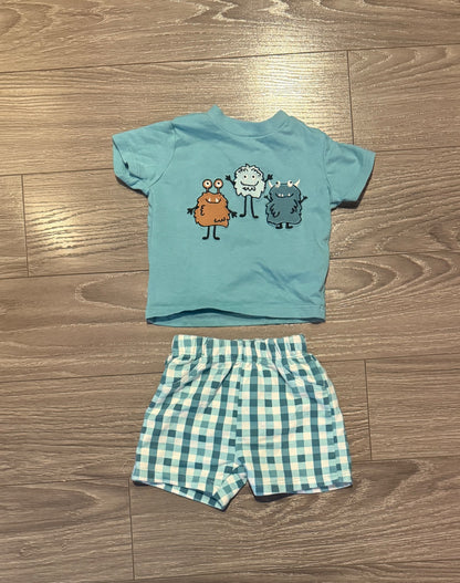 Two Matching Sets of Monster-Themed Outfits for Boys - 3 Months, Kids 3 Month (0-3M)