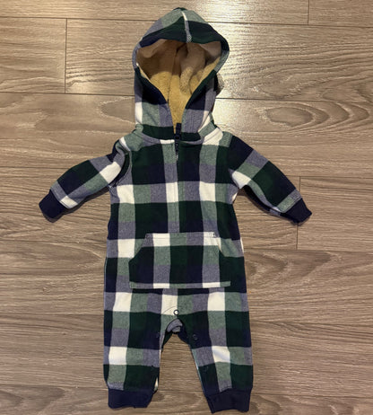 Two Warm Fleece Footless Rompers - 3 Months, Kids 3 Month (0-3M)