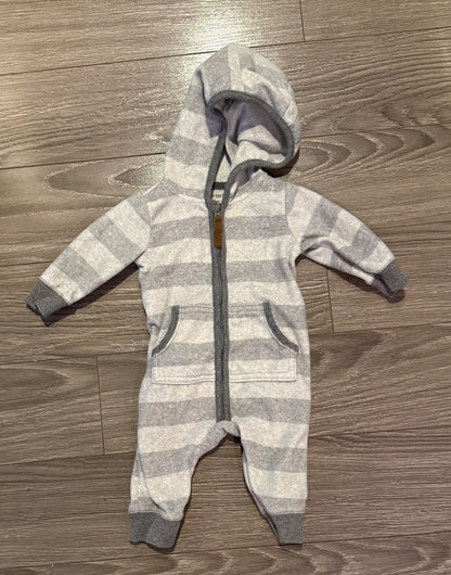 Two Warm Fleece Footless Rompers - 3 Months, Kids 3 Month (0-3M)