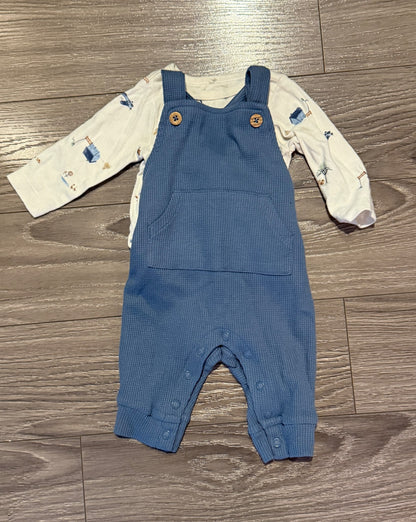 Barn/Airplane Overall Outfit - 3 Months, Kids 3 Month (0-3M)
