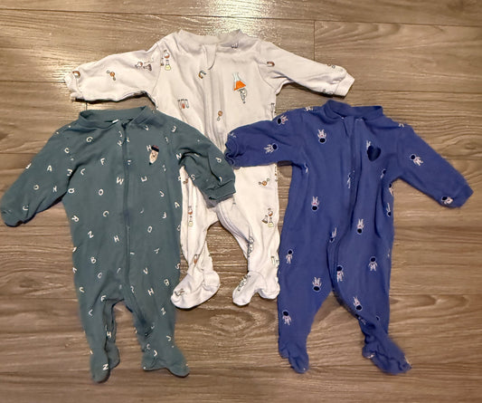 Set of 3 Pekkle Onesies/Rompers - 3 Months, Kids 3 Month (0-3M)