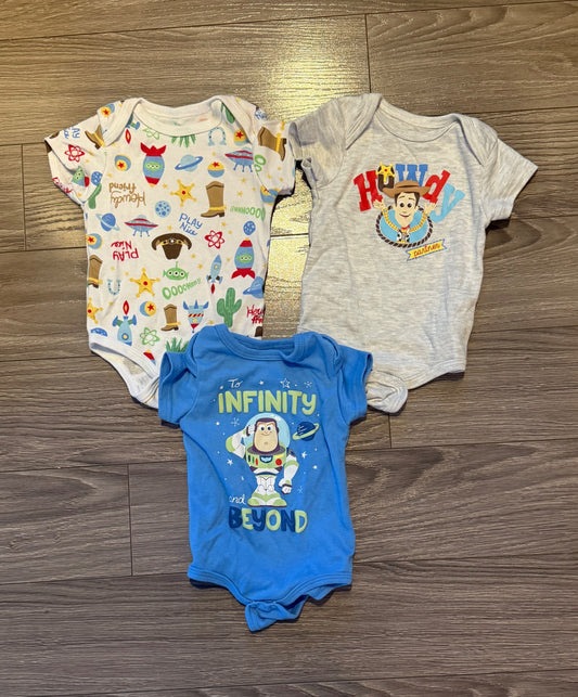 3 Pack of Toy Story Onesies (6-9 Months), Kids 9 Month (6-9M)