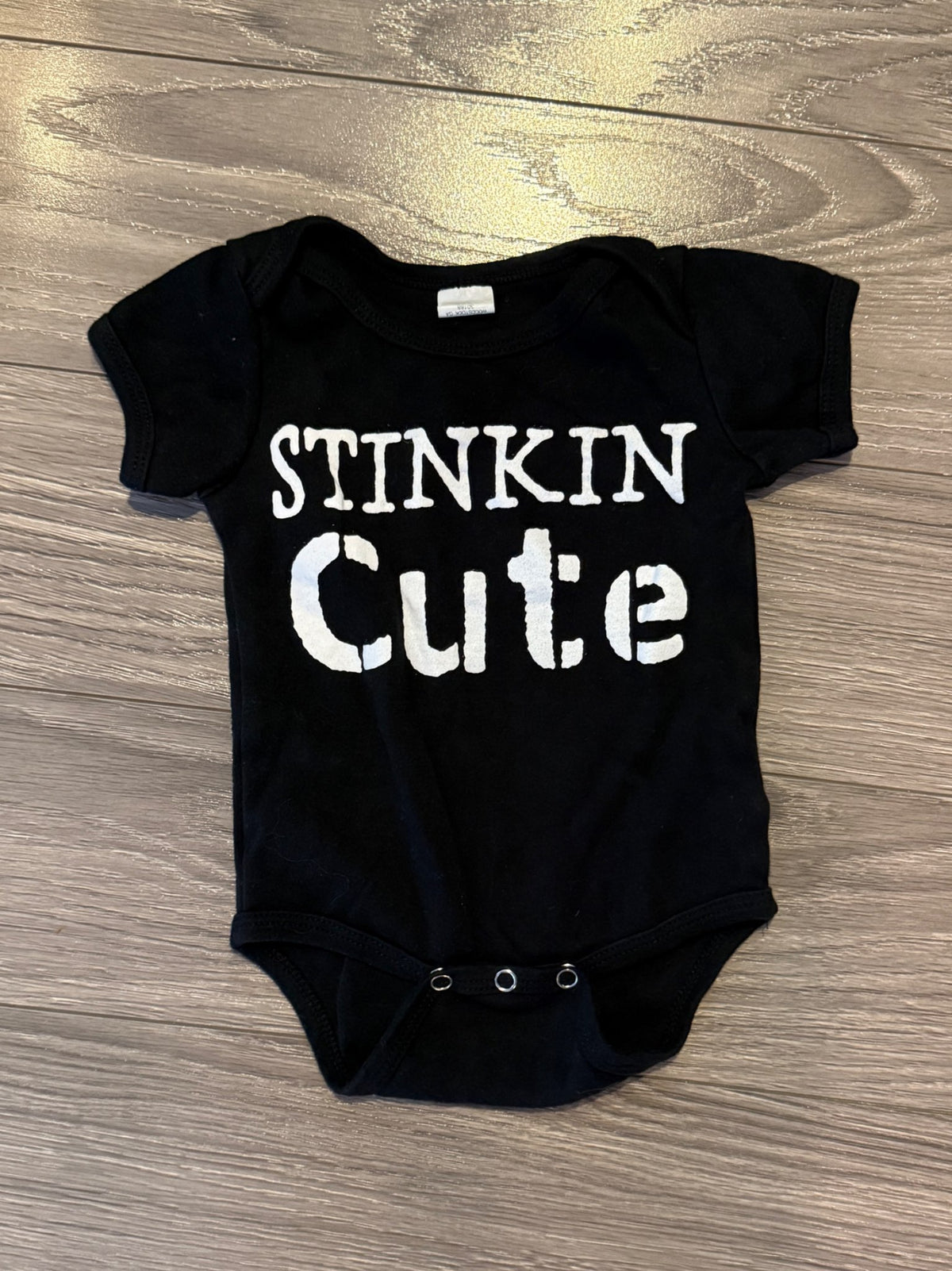 Yellow Shirt and ‘Stinkin’ Cute’ Onesie (0-6 Months)