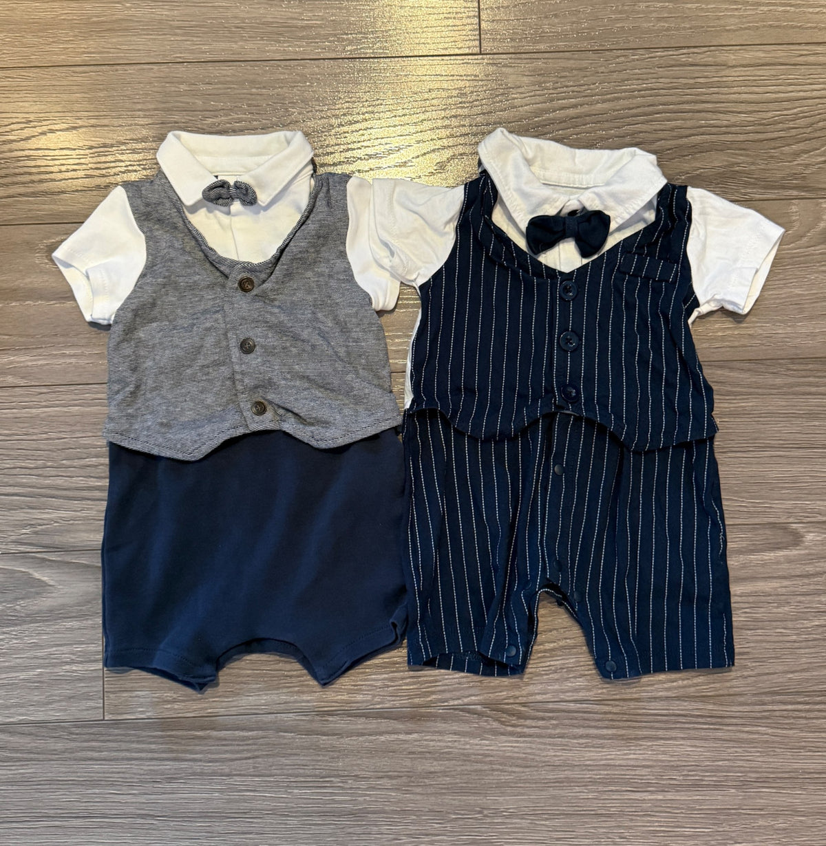 Set of Two Short-Sleeved Formal Onesies (3-6 Months), Kids 6 Month (3-6M)
