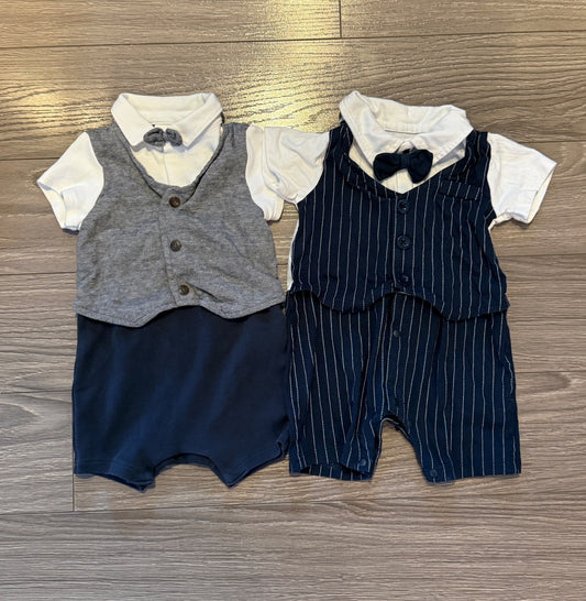 Set of Two Short-Sleeved Formal Onesies (3-6 Months), Kids 6 Month (3-6M)