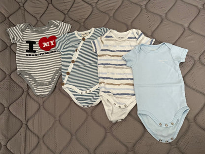 Bundle of 4 short sleeve onesies, Calvin Klein and other, Kids 9 Month (6-9M)