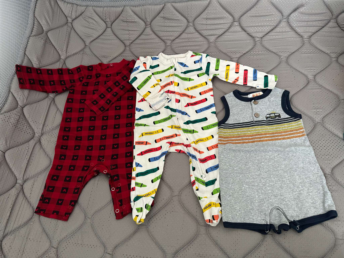 Bundle of 3 items, mixed rompers, 6-9 months, Kids 9 Month (6-9M)