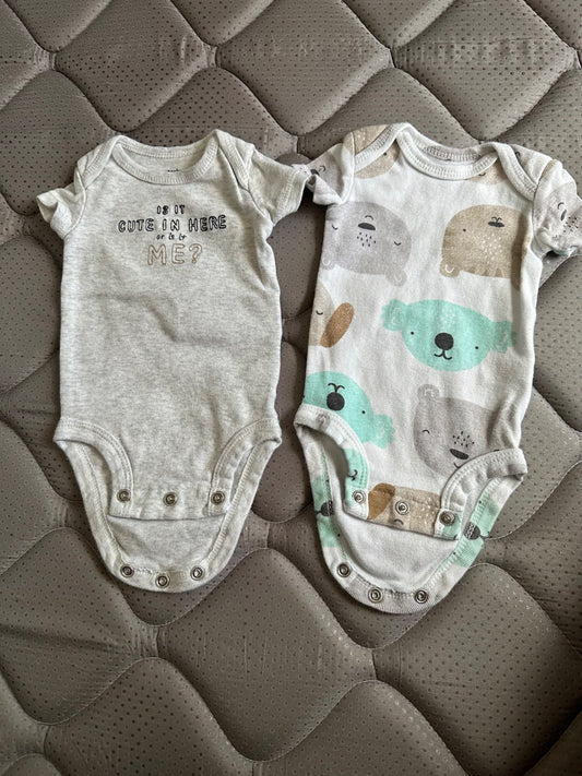 Carter’s onesies, 2 piece set, newborn size (nb), Kids Newborn