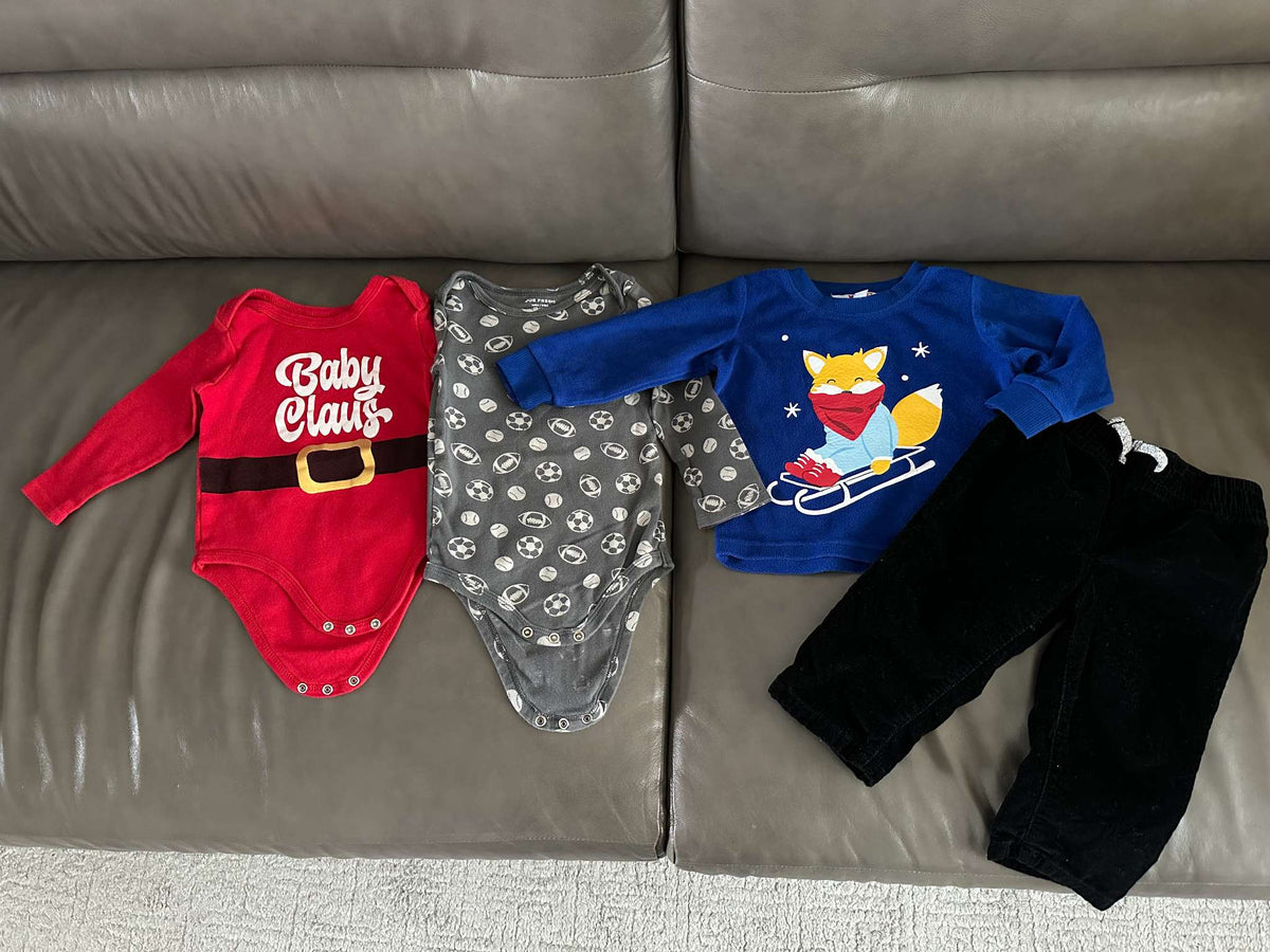 Christmas and mix themed bundle of 4 items, size 12-18 months, Kids 18 Month (12-18M)