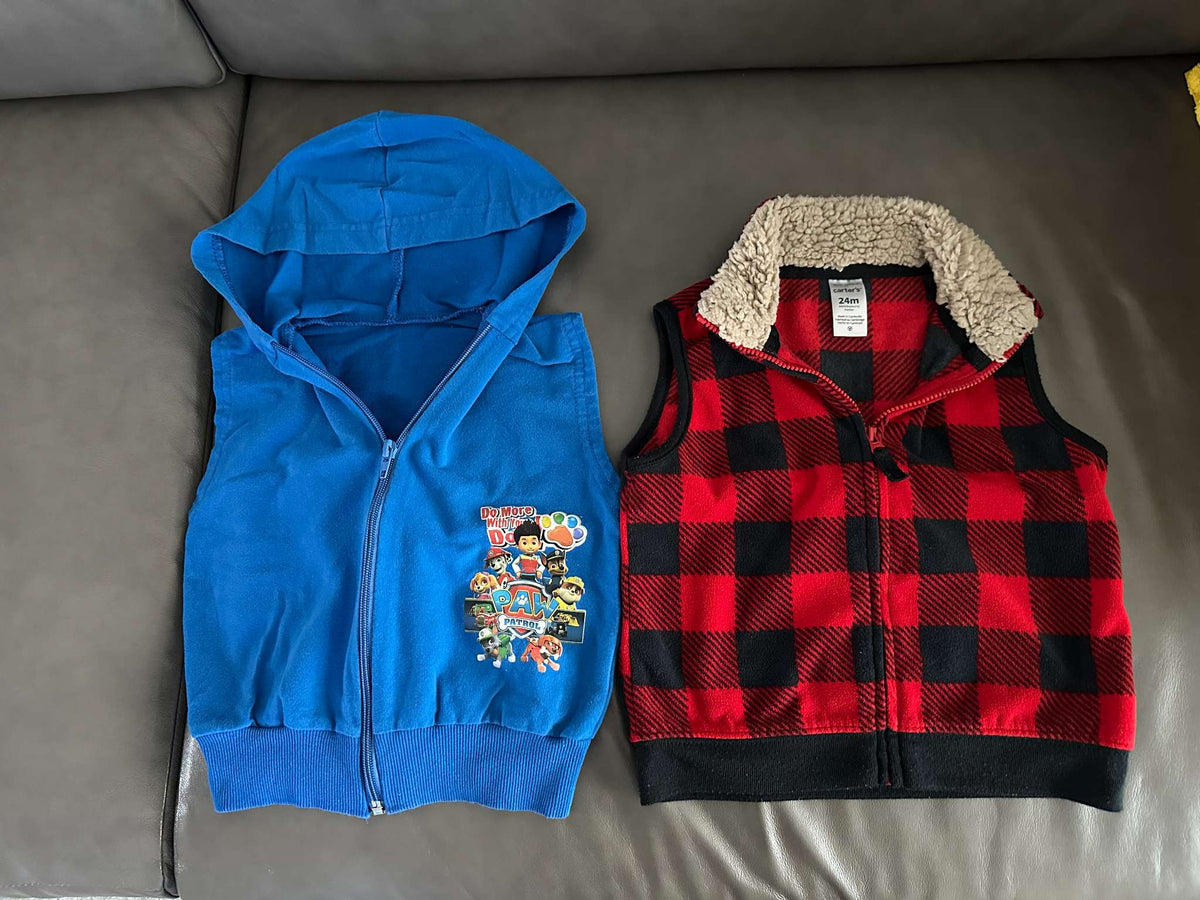 Buddle of 2 zip-up vests for toddlers, Kids 24 Month (18-24M)