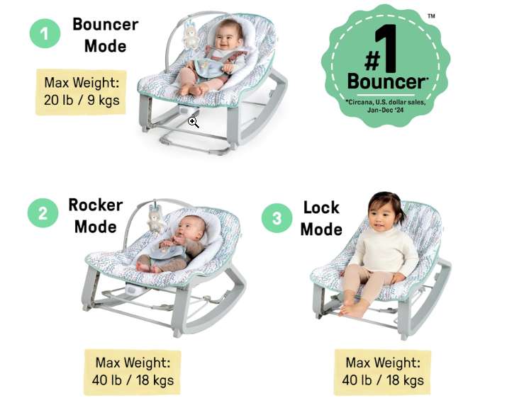 Ingenuity Keep Cozy 3-in-1 Grow with Me Vibrating Baby Bouncer Seat
