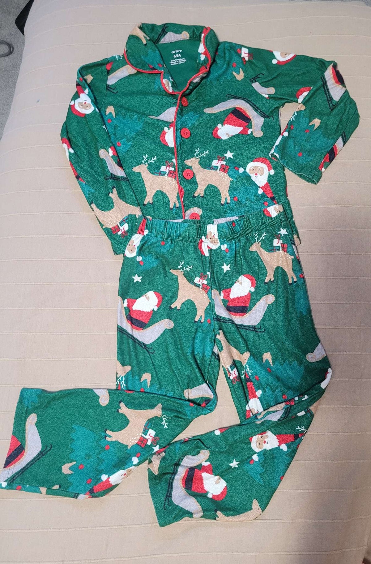 Christmas with santa pajamas , Kids 6/6X