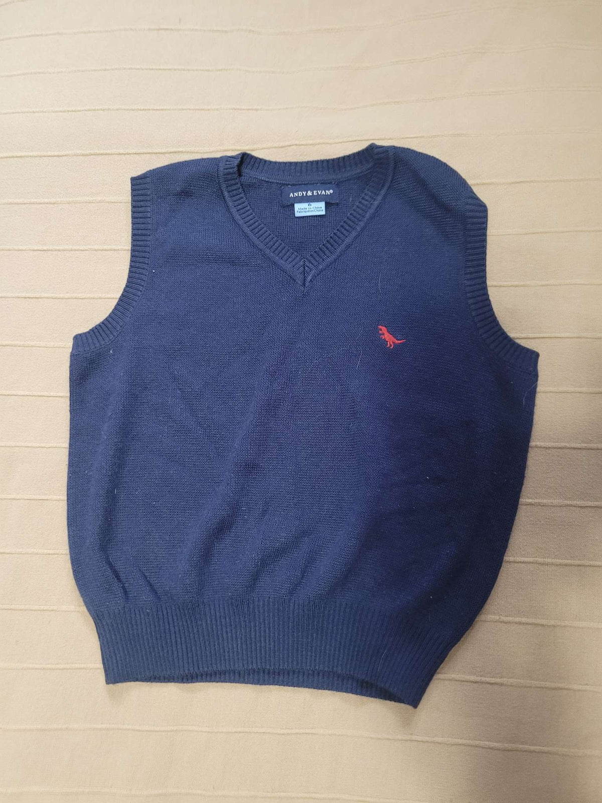 Sweater vest with dino embroidery , Kids 6/6X