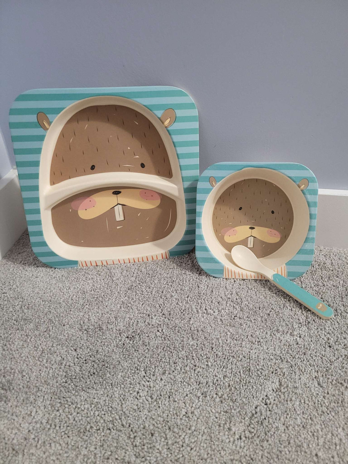 Bear bowl and plate set