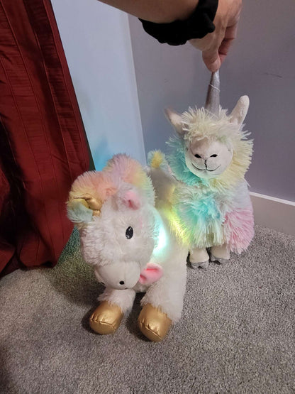 One lamacorn and one light up unicorn