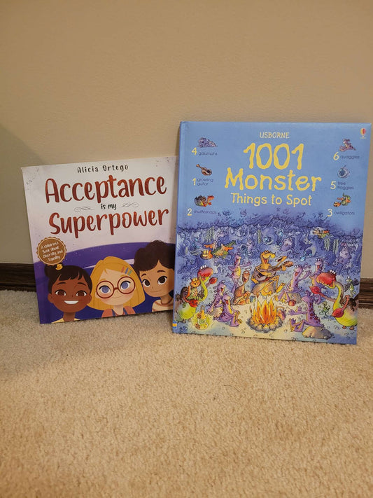 Acceptance is my superpower and a look and find book