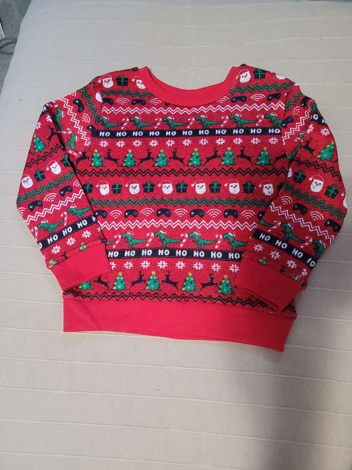 Boys Christmas sweater with t-rex, Kids 6/6X